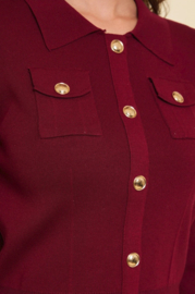 Clara fijngebreide cardigan art. 9186 - burgundy