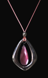 Lange ketting art. 2300295052 - zilverkleur/roze