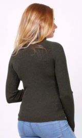 Whoo fijngebreide coltrui met lurex art. 8209 - groen