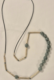 Ketting lang art. 7791 - groen/goudkleur