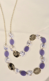 Ketting lang art. 7781 - lila/goudkleur