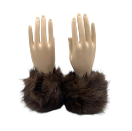 Polswarmer Wrist Cuff fake fur long art. 843-8 - donkerbruin