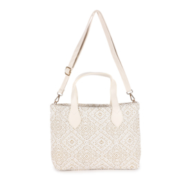 Hand- en schoudertas art. BG1004 - beige/goudkleur
