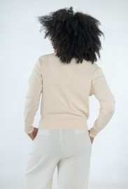 Fijngebreid vestje art. 8461 - beige