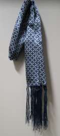 Herenshawl Silk art. 2215 - blauw/offwhite