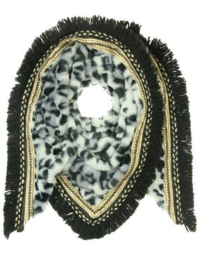 Omslagdoek Leopard Luxury art. 2883  - zwart/grijs