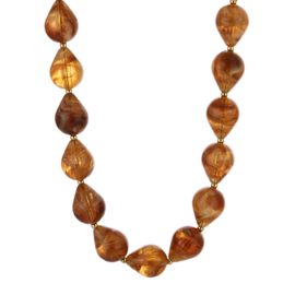 Kralenketting Jeanne art. 19397 - lichtbruin gemarmerd