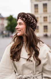 Charm hoofdband faux fur art. 26267 - donkerbruin/crème