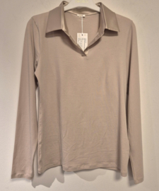 Oroblu Perfect Line Cotton poloshirt long sleeve art. 1677 - zand