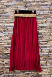 ES plissérok Lois uni art. 6323 -donkerrood