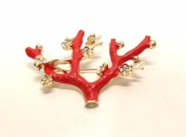 Broche art. 7442 - rood/goudkleur