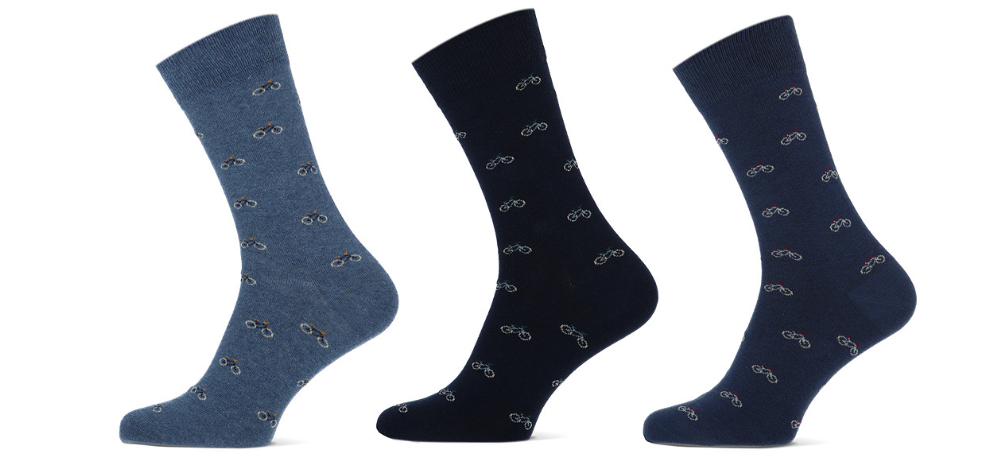 Teckel herensokken Bicycle art. 17103-7000 - jeans/marine/navy