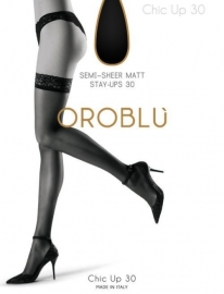 Oroblu stay-ups kous - Bas Chic Up 30 - zwart