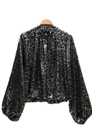 ES damesblouson/top Irisa leopard art. 4599 - zilvergrijs/zwart