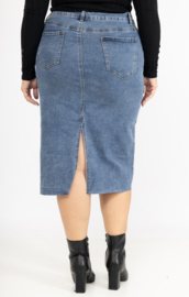 Rok stretchdenim Bestiny Button art. 1796 - blauw