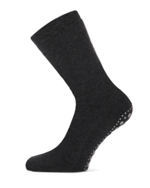 Basset unisex huissokken Wool met antislip art. 8630 - donkergrijs