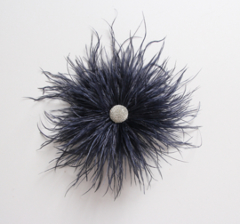Broche Feathers art. 33220 - donkerblauw