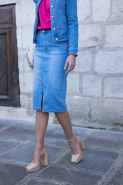 DL stretchdenim rok Diamond art. 2738 - lichtblauw