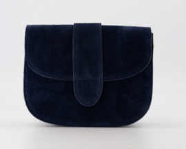 Schoudertas Maan suède art. 9459 - donkerblauw