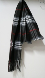 Unisex shawl Cashmink ruit art. 57308 - zwart