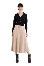Rok a-lijn viscosemix Rib art. J260 - beige