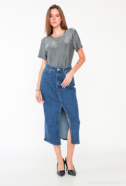 MOZZ stretchrok Denim art. X001J - blauw