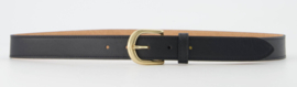 Damesriem classic grain art. Suus  - zwart/goudkleur