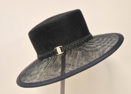 Weba Hats dameshoed Wol/Sinamay art. 1209 - zwart