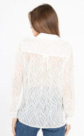 Damesblouse met bladmotief art. 9178 - wit