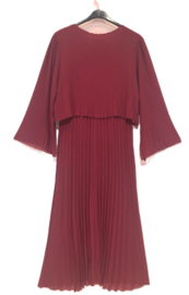 Damesjurk Elegance plissé uni art. 2561 - donkerrood