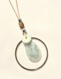 Lange ketting art. 4006 - groen/zilverkleur