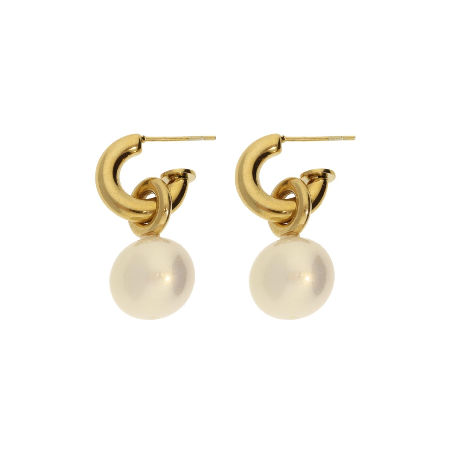 Camps & Camps oorstekers Oval Pearl art. 2S080_PE - wit