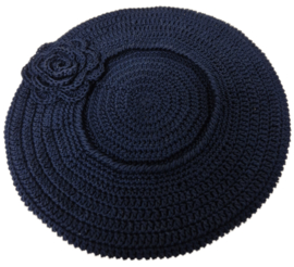 Gehaakte kinderbaret Anna - donkerblauw