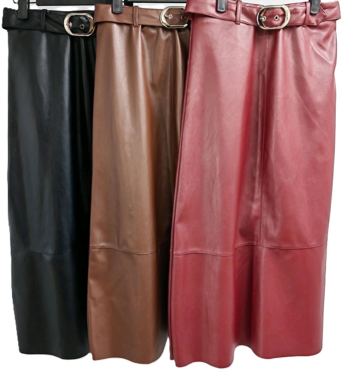 SoyC leatherlook rok art. 7219 - bruin