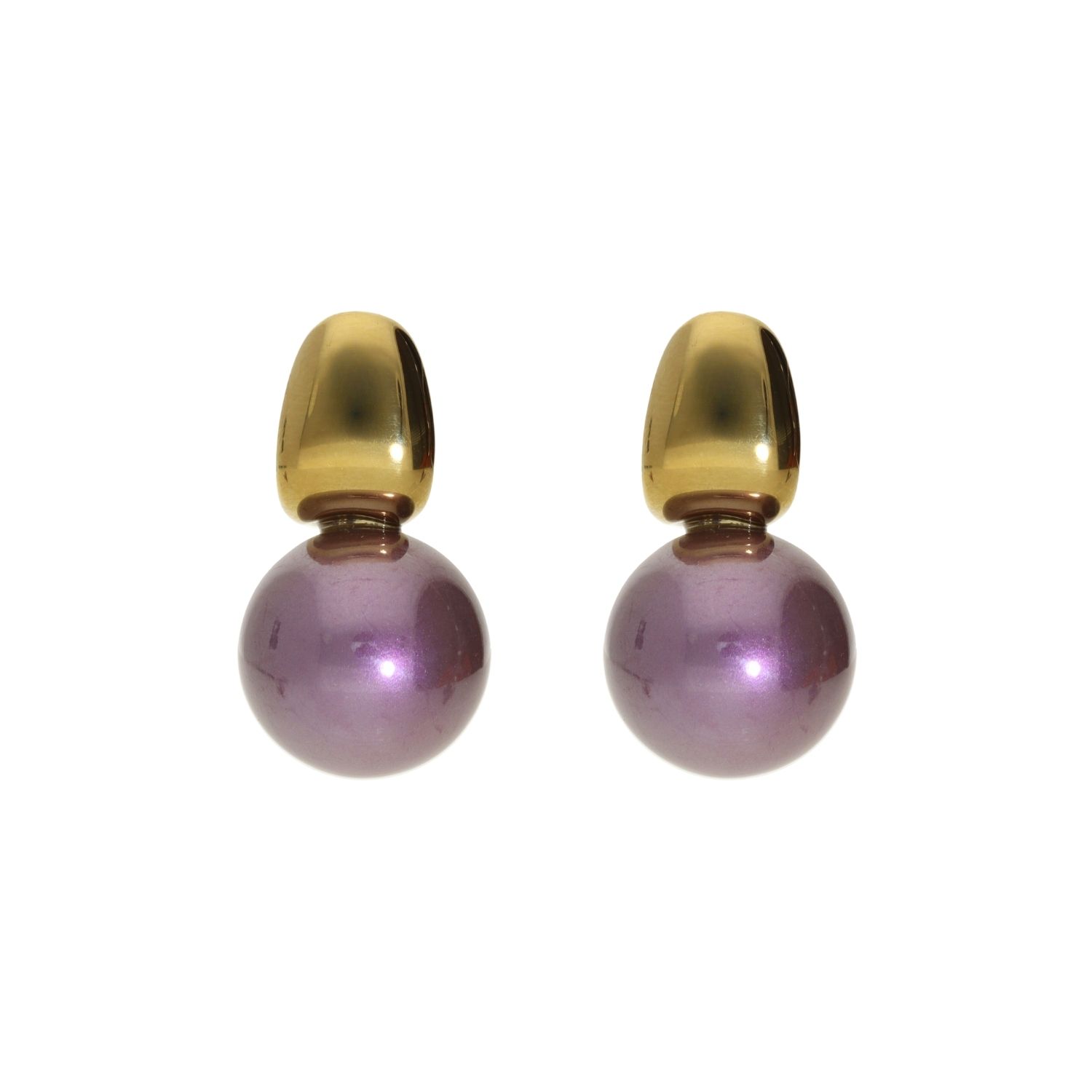 Camps & Camps oorstekers Oval Pearl art. 2S081_PP - lila