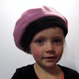 Kinderbaret art. E08077 - roze/donkerbruin