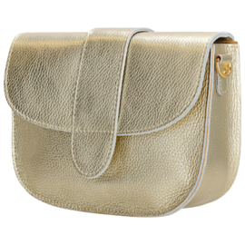 Charm schoudertas leer art. L692 - goudkleur