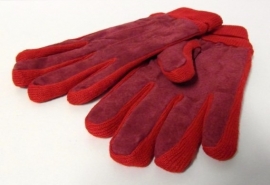 Dames handschoen art. 6111 - rood/donkerrood