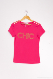 J&H T-shirt Chic Gold art. 5909 - fuchsia/goudkleur