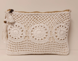 Natural schoudertas/clutch art. 3508 - zandkleur/beige