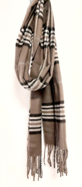Unisex shawl Cashmink ruit art. 57308 - taupe