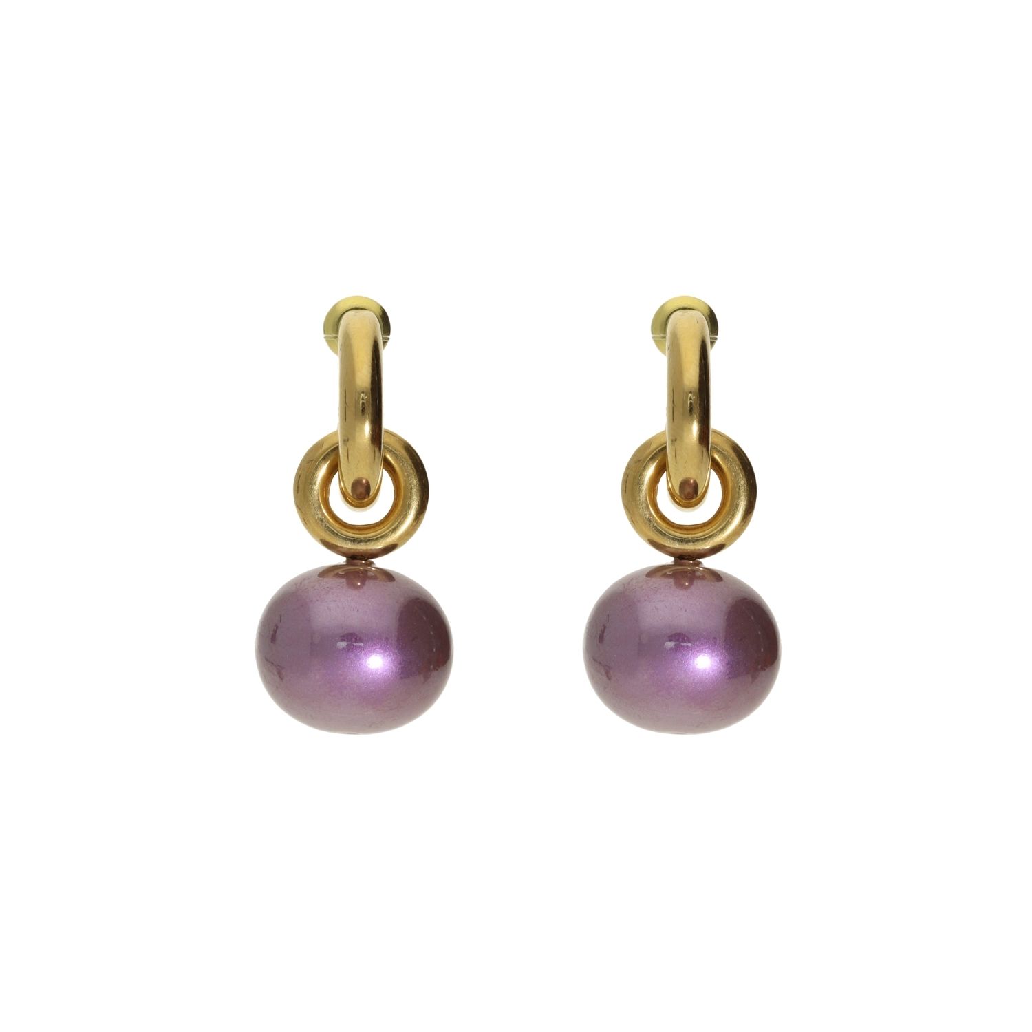 Camps & Camps oorstekers Oval Pearl art. 2S080_PP - lila
