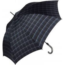 Knirps T.703 Automatic paraplu Check Black & Blue art. 3703 5570 - zwart/blauw