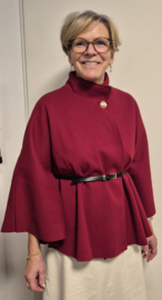 Poncho/cape Lafé art. 5192 - wijnrood