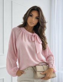 Damesblouse/top Issy art. 92260 - roze/offwhite