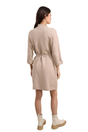 JH gebreide jurk met 3/4 mouw met strass art. 22016 - taupe