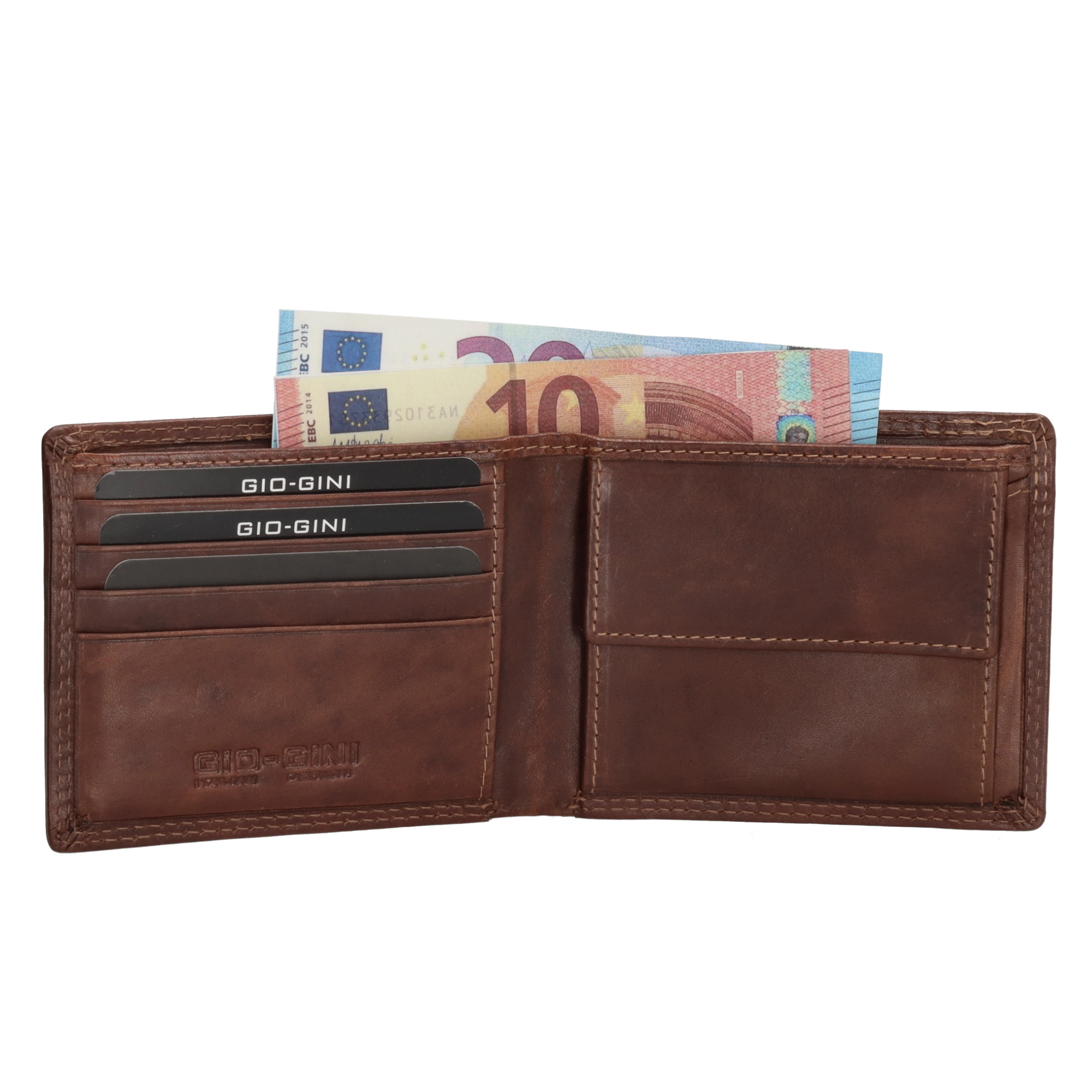 Gio Gini herenportemonnee/billfold art. 05D102 - bruin