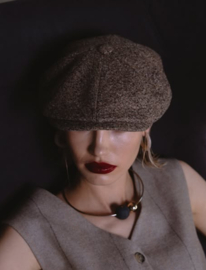 Alfonso d'Este newsboy cap Kyoto art. 47659 - beige/bruin