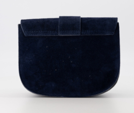 Schoudertas Maan suède art. 9459 - donkerblauw