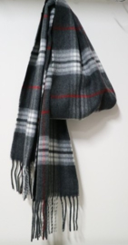 Unisex shawl Cashmink ruit art. 57308 - antraciet
